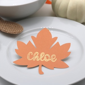 Custom Leaf Fall Place Card, Leaf Place Card, Thanksgiving Place Card, Fall Wedding Decor, Autumn Wedding Decor, Fall Rustic Wedding