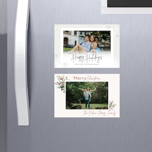 Imán de foto personalizado, imán personalizado, imán de nevera personalizado, imán de foto de nevera, favor de Navidad, tarjeta de Navidad familiar personalizada