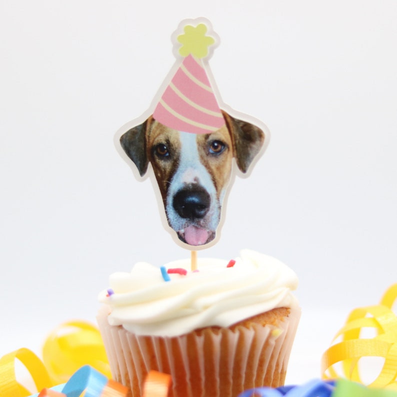 Custom Dog Cupcake Toppers, Personalized Pet Topper, Personalize Dog