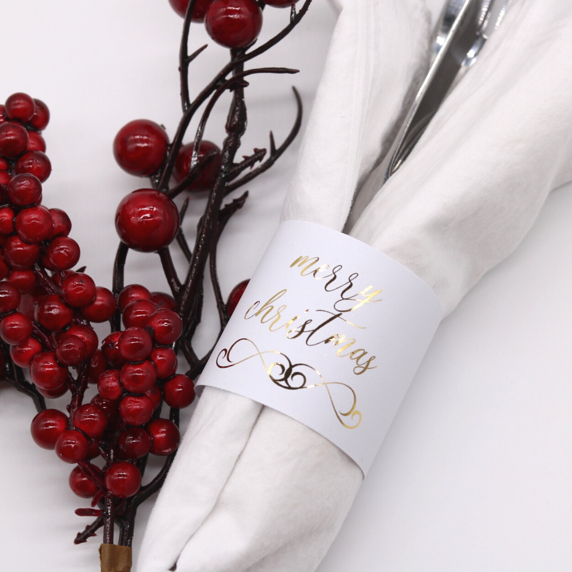 Custom Chrstmas Paper Napkn Holder, Holdays Napkn Wrapper...