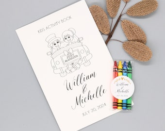 Personalisiertes Hochzeits-Malbuch für Kinder, Aktivitäten-Buch Hochzeit für Kinder, Aktivitätenpaket Kinderhochzeit, Individuelles Hochzeits-Malbuch