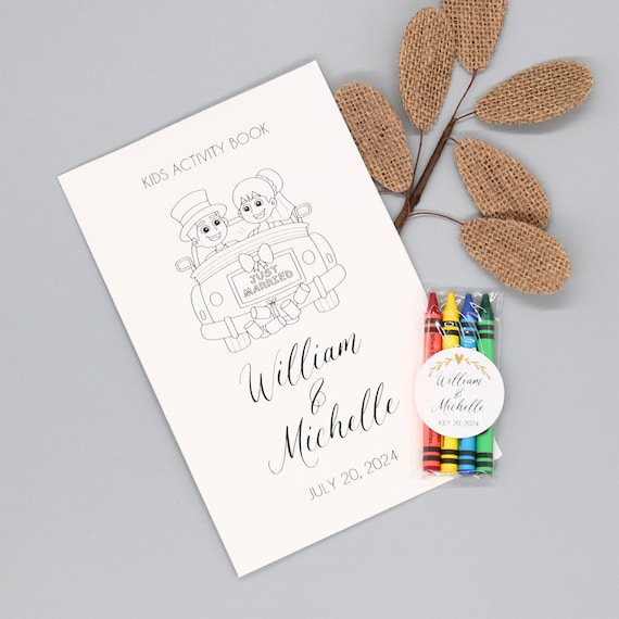 Personalized Wedding Coloring Book for Kids, Wedding Activity Book for Kids, Children Wedding Activity Pack, Custom Wedding Coloring Book