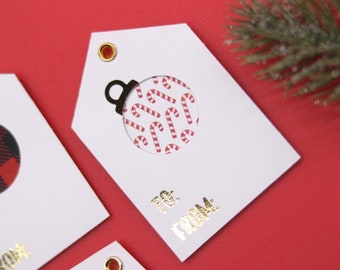 Gold Ornament Christmas Gift Tags, Cute Christmas Tags, Funny Christmas Gift Tags, Christmas Tags Handmade, Elegant Christmas Tags, Foil Tag