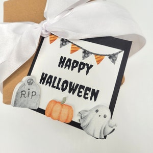 Watercolor Halloween Treat Gift Tag, Halloween Gift Tag, Halloween Favor Tag, Happy Halloween Tag, Watercolor Ghost Tag, Halloween Decor