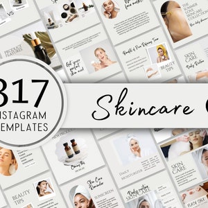 Plantillas de Instagram para el cuidado de la piel / Plantillas de publicaciones de Instagram para esteticistas / Redes sociales para el cuidado de la piel / Plantilla Canva para el cuidado de la piel / Publicación para el cuidado de la piel