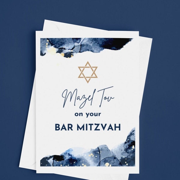 Mazel Tov auf deiner Bar Mitzvah Digital Karte