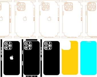 iPhone 13 series Vector Cut File cdr , plt , dxf , ai , jpg , svg - Skin Template