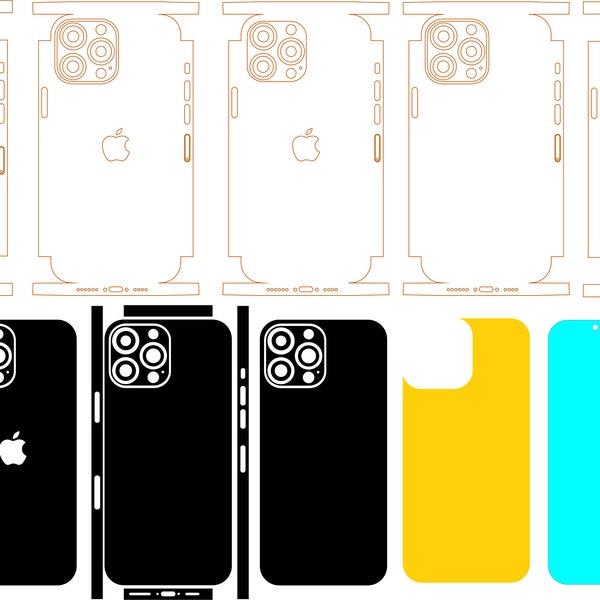 iPhone 13 Pro Max - Vector Cut File  CDR , PLT , DXF , svg , jpg- Skin Template