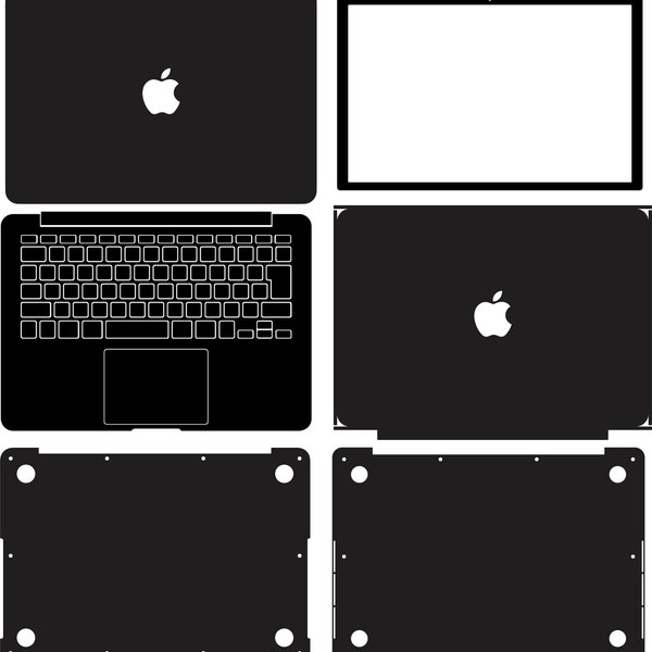 Alle Versionen von MacBook seit seiner Gründung bis jetzt Vektor Cut File CDR , PLT , DXF , jpg