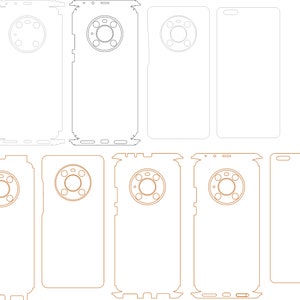 All HUWAEI phones, complete series In several formats, including plt, dxf and cdr - Vector Cut File - Skin Template
