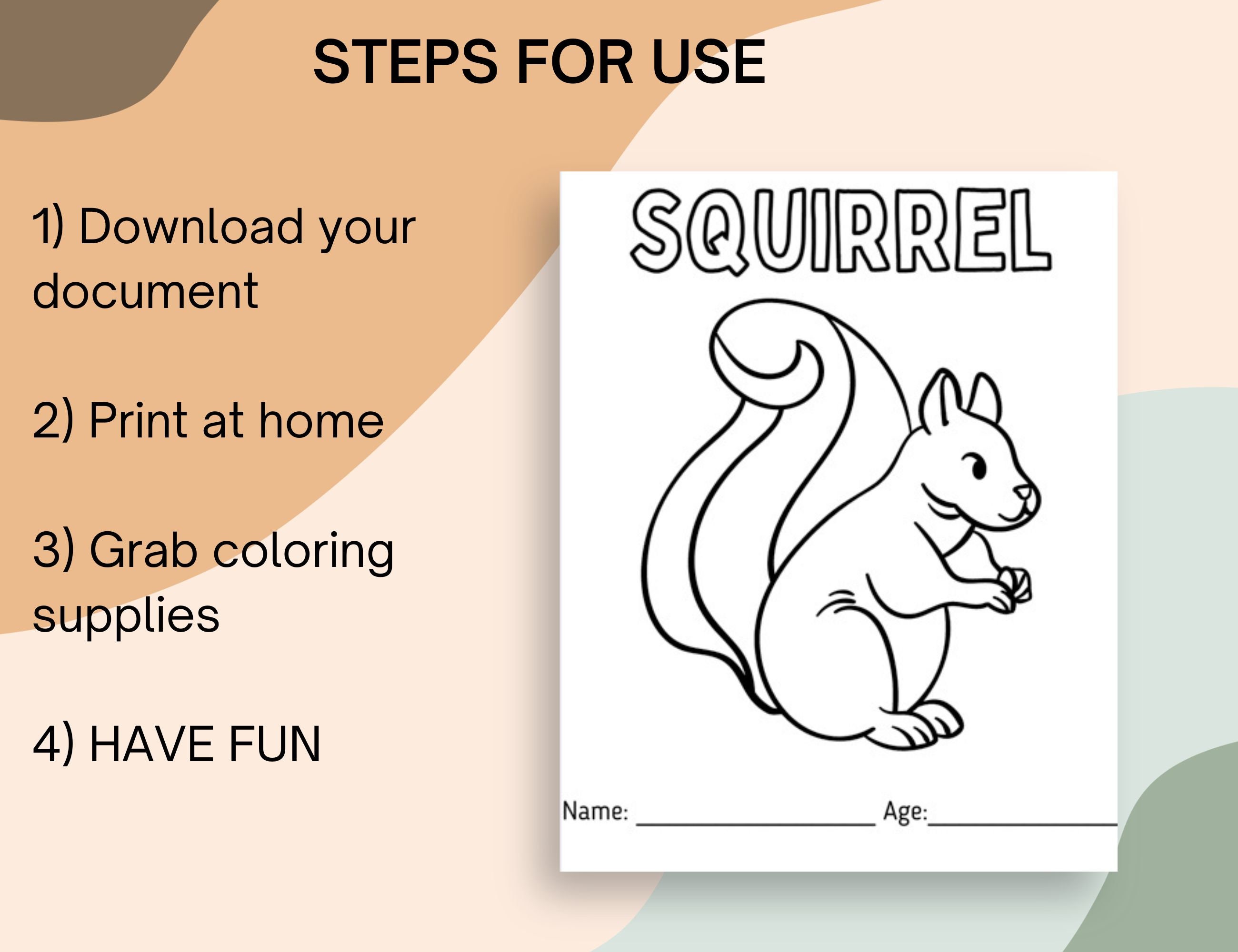Printable Fall Animal Coloring Pages - Etsy