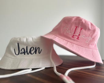 Personalized Baby Bucket Hat: UPF 50+ Sun Protection, Adjustable Chin Strap