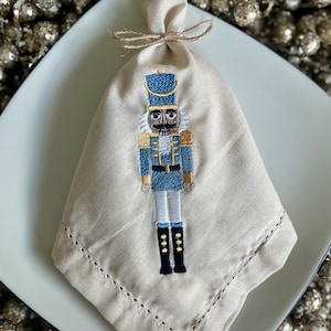 Nutcracker Christmas embroidered cloth napkins