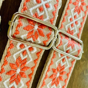 Orange and White Purse Strap / Game Day Purse Strap / Game Day Bag / Tennessee Strap / Stadium Bag / Stadium Purse / Silver Hardware