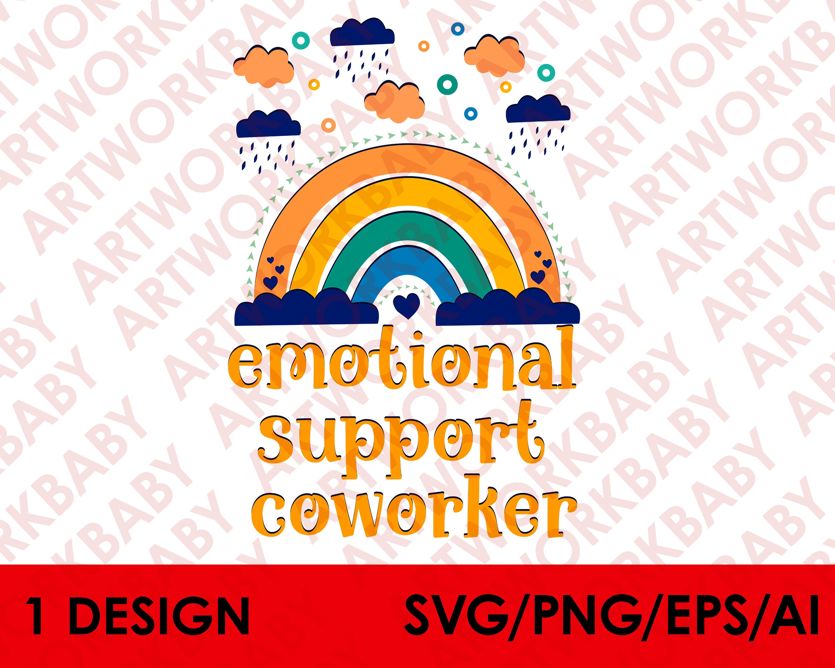 Emotional Support Coworker, Sticker SVG Cut file by Creative