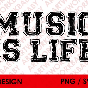 music is life svg digital download, music is life png sublimation design download