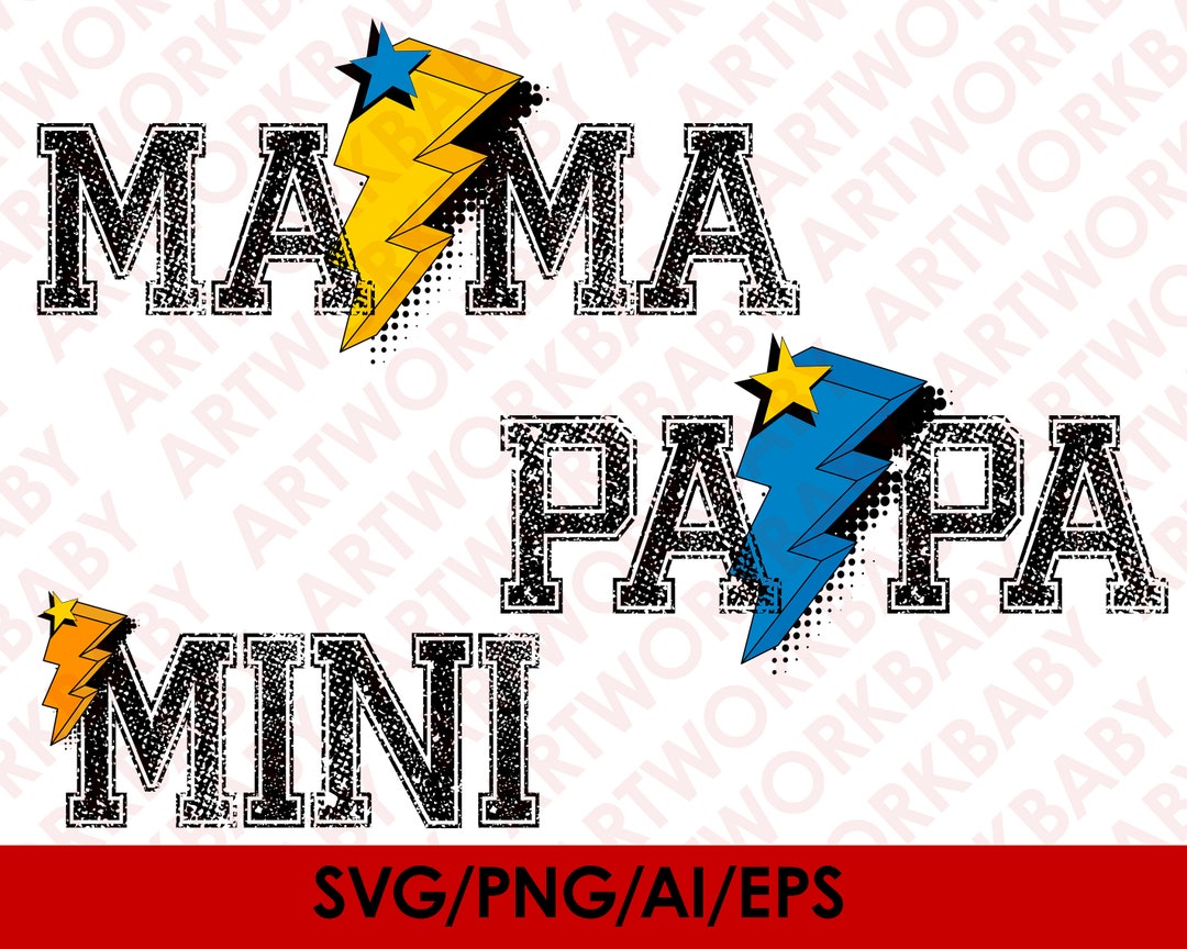 Papa Mini Mama, Papa, Mini My Family Art Svg Digital Download,mama, Papa, Mini My ...