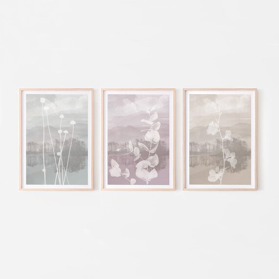 Bathroom Wall Decor Set of 3 Prints Wall Art Set Botanical Etsy