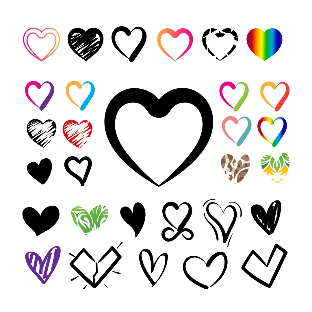 Heart Bundle Heart Stickers, Love Svg, Valentine Days Svg, Heart Tote