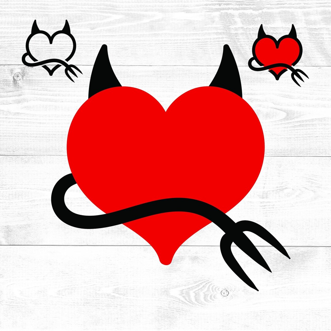 Herz Teufel SVG, Teufel, Love Custom Design, Love and the Devil, Sofort