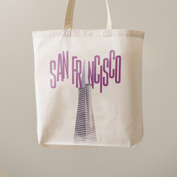 Easy DIY Canvas Tote Bag - San Francisco Tote - Digital Download Tote Bag - San Francisco Travel Themed Gift - Cute Shopping Bag - DIY Tote