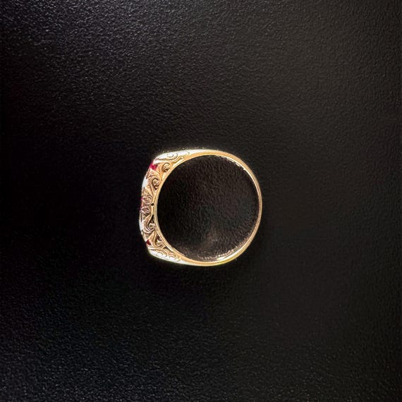 9ct Gold Opal & Ruby Five-Stone Ring - image 2