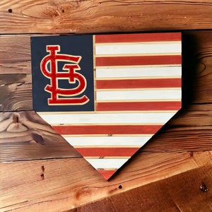 MLB Wooden Team Flag Themed Home Plate