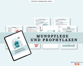 Mundpflege und prophylaxen Lernzettel Pflegeausbildung | Zusammenfassung | Medizin