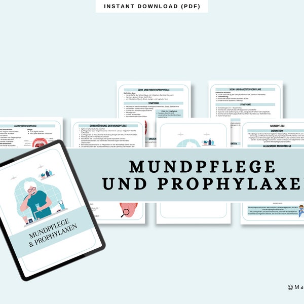 Mundpflege und prophylaxen Lernzettel Pflegeausbildung | Zusammenfassung | Medizin