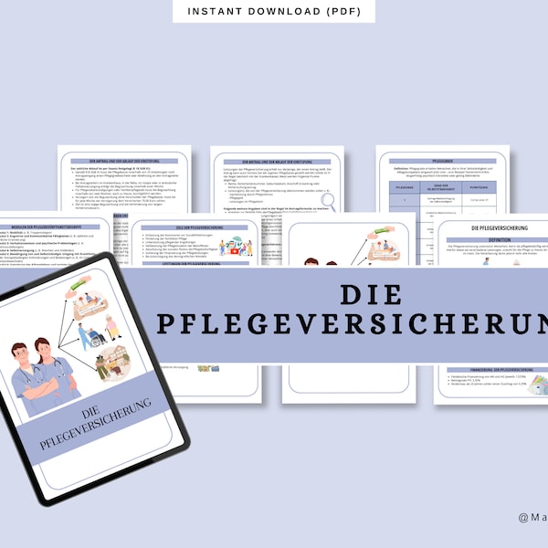 Die Pflegeversicherung Lernzettel Pflegeausbildung | Zusammenfassung | Medizin