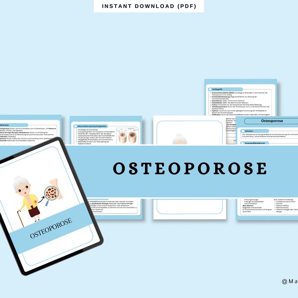 Osteoporose Lernzettel Pflegeausbildung | Zusammenfassung | Medizin