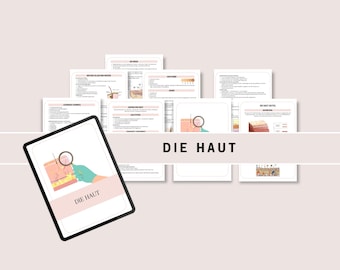 Die Haut Lernzettel Pflegeausbildung | Pflege | Medizin