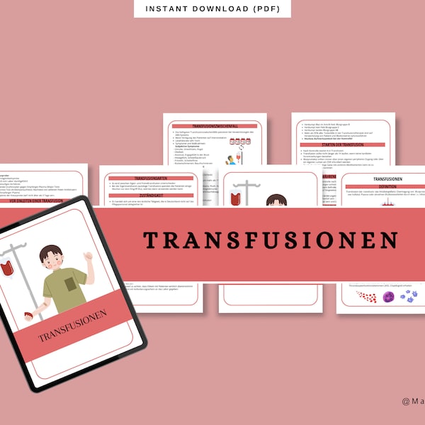 Transfusionen Lernzettel Pflegeausbildung | Zusammenfassung | Medizin