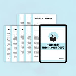 Fallbeispiel Pflegeplanung nach PESR Lernzettel | Pflegelehrgang | Pflege | Medizin