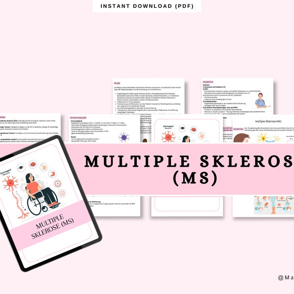 Multiple Sklerose (MS) Lernzettel Pflegeausbildung | Zusammenfassung | Medizin
