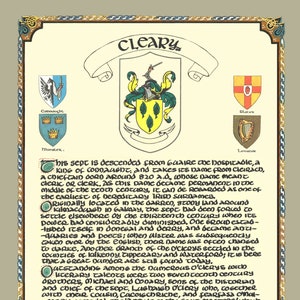 Cleary Family Crest | Irish Coat of Arms | Irish Family Crest Gifts | Ireland Coat of Arms