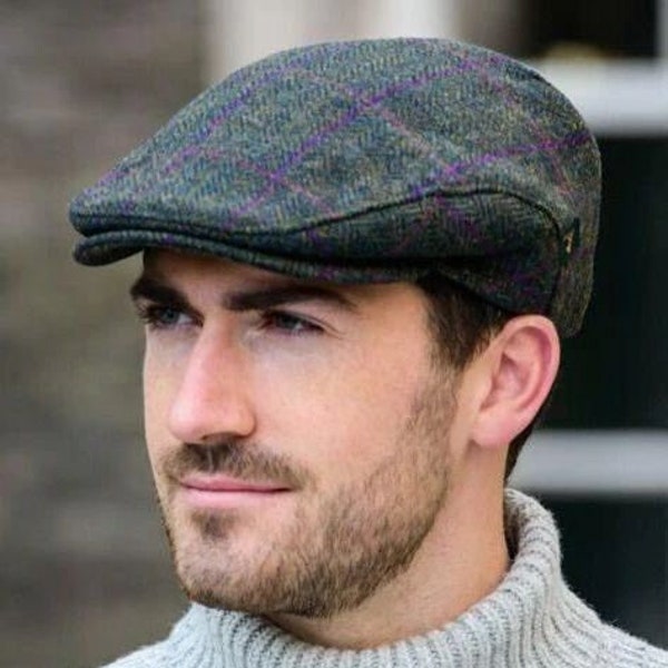 Green Tweed Trinity Flat Cap