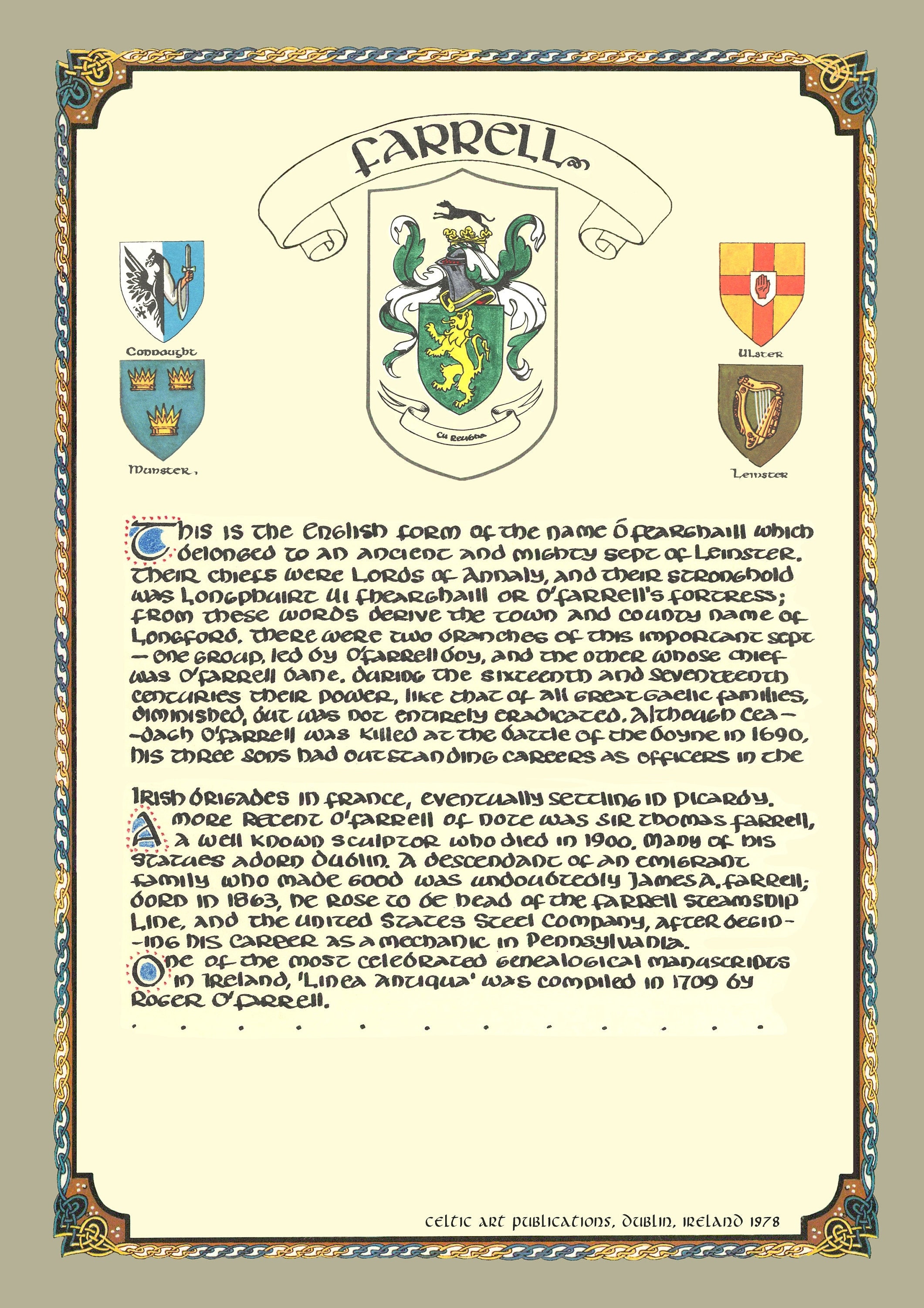 Farrell Coat Of Arms Mottos