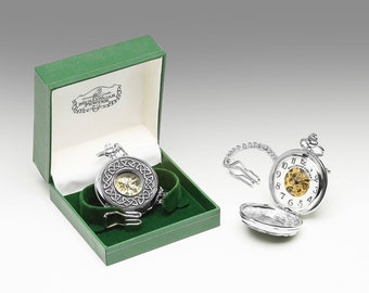 Pocket Watch with Celtic Design I Gift for Man