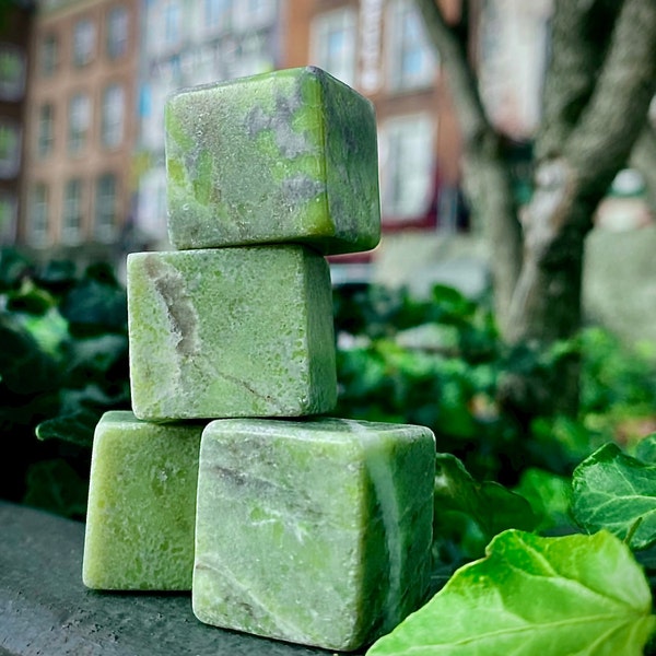 Whiskey stones made from Connemara Marble