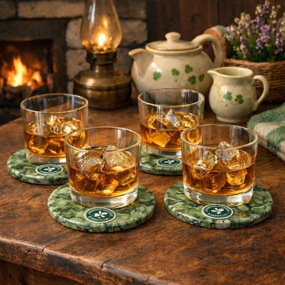 Genuine Marble Coasters made from Connemara Marble