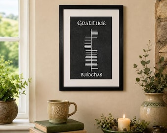 Ogham Gratitude - Buíochas Parchment