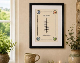 Family Name in Ogham - Beautiful for Irish heritage History Lovers