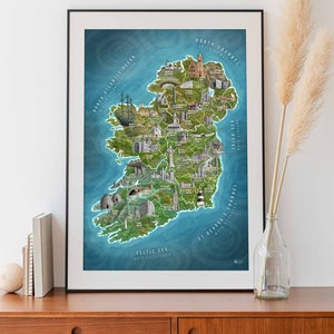 Ireland Map Print, Framed or Print only