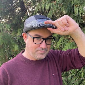 Irish Flat cap in Gray Patchwork