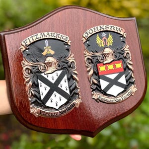 Coat of Arms Handpainted Heraldic Shield (10” x 11”)