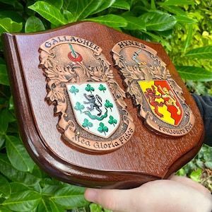 Irish Coat of Arms Wall Plaque Heraldic Shield - Medium (10” x 11”)