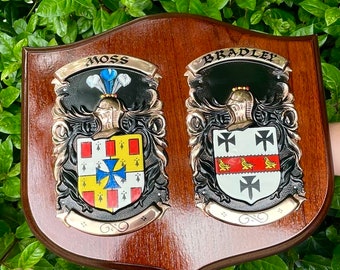 Coat of Arms Wall Plaque Heraldic Shield - Super Large (16” x 14”)