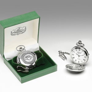 Mullingar Pewter Gents Pocket Watch - Claddagh Design I Irish Gift I Ireland Gift I Gift for Man