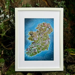 Stampa mappa Irlanda, incorniciata o solo stampa